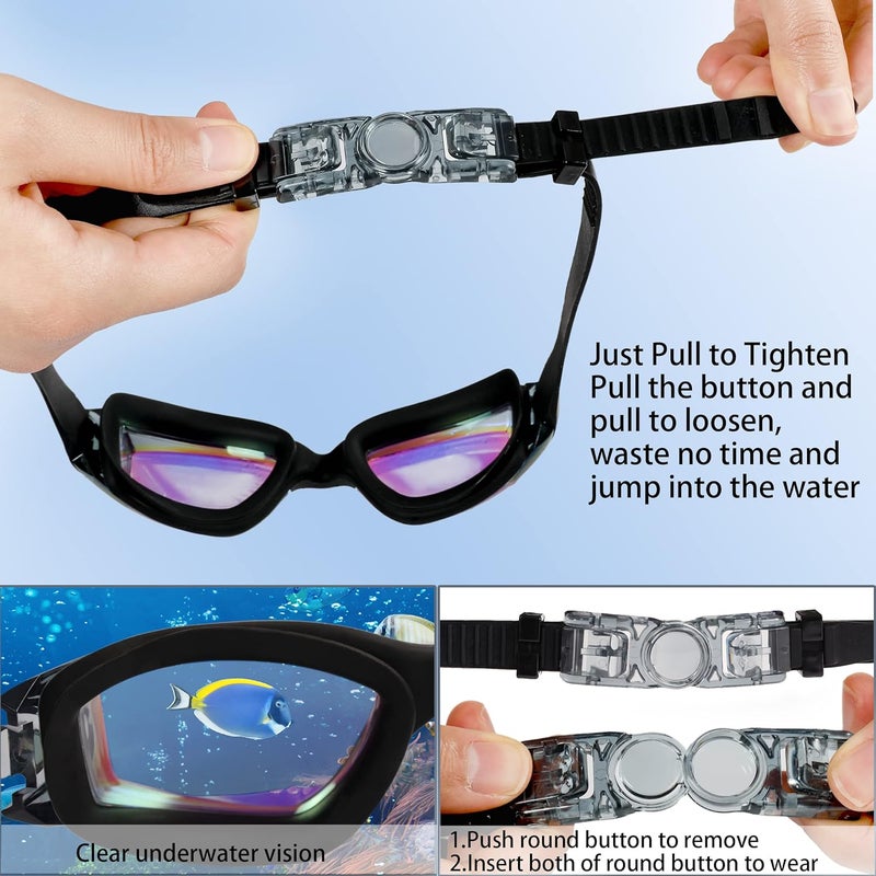 EWPJDK Swim Goggles - 2 Pack Swimming Goggles Anti Fog No Leaking For Adult Women Men - Image 5